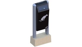 BIN Hondenhalte - 60 liter - RAL 9005 - op betonblok