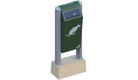 BIN Hondenhalte - 60 liter - RAL 6009 - op betonblok