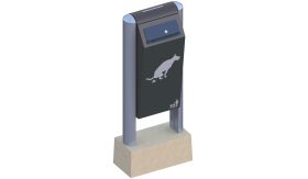 BIN Hondenhalte - 60 liter - RAL 7016 - op betonblok