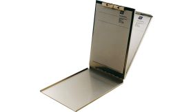 Aluminium schrijfplaat met opbergvak A4