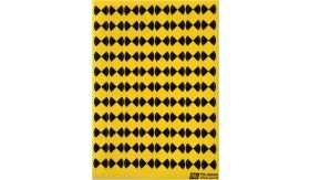 Target Ø 20 mm - geel/zwart - 88 st. per vel - set á 10 vel - mat