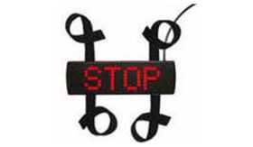 Stopmatrix - klitt./plug - 26x8cm - spiegelschrift - STOP/BOA