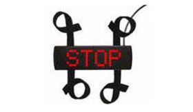 Stopmatrix - klitt./plug - 26x8cm - spiegelschrift - STOP/POLITIE