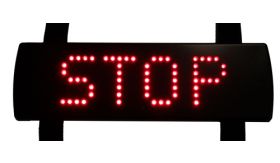 Stopmatrix - klitt./plug - 26x8cm - spiegelschrift - STOP