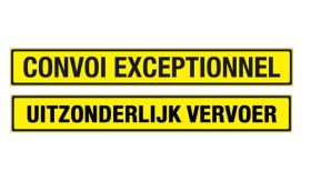 Bord CONVOI EXC./UITZ.VERV. alu kl2 gl/zw dz 1900x250x2mm