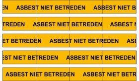Afzetband - 500 m - geel - 'asbest niet betreden'
