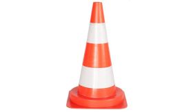 Verkeerskegel - oranje - PVC - 50 cm - 2 witte banen