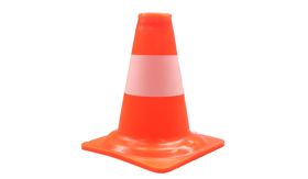 Verkeerskegel - oranje - PVC - 20 cm - 1 witte baan
