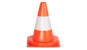 Verkeerskegel - oranje - PVC - 30 cm - 1 witte baan