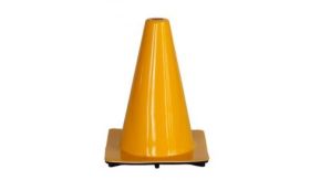 Verkeerskegel - geel - 35 cm - Amerikaanse uitv. - flexi