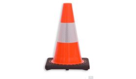 Verkeerskegel - oranje kl2 flexi - verzw. vaste voet - 30 cm