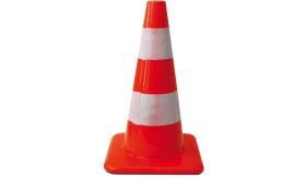 Verkeerskegel - oranje - 2 banen reflectie - 50 cm - flexi