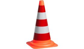 Verkeerskegel - oranje PVC - 50 cm - R/W DG - kl3