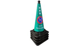 Kegel 50 cm zwart/groen Kl3 E03 NIET PARKEREN - set á 4 st.
