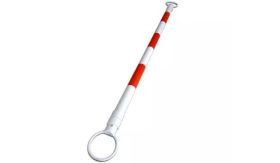 Markeringsstok voor kegels - wit/rood - telesc. 130~215 cm
