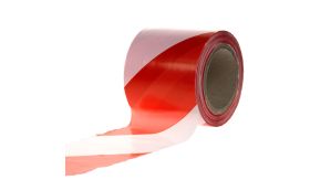 Afzetband - 100 m - rood/wit - hoogte 8 cm