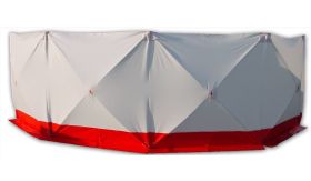 Calamiteitenscherm - 720 cm - wit/rood - 11 kg - incl. tas