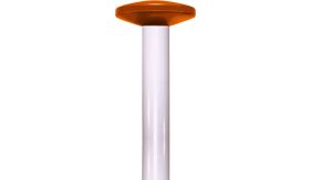Vlaggenmast - wit aluminium - 7 m x 70 mm Ø - inwendig koord