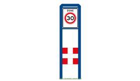 Zoneportaal RB 80 - blauw RAL 5010 - Type I - enkelzijdig