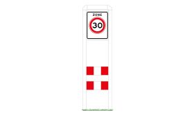 Zoneportaal RB 80 - wit RAL 9010 - Type I - dubbelzijdig