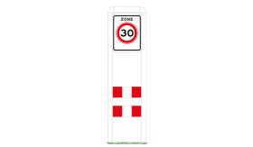Zoneportaal RB 80 - wit RAL 9010 - Type I - enkelzijdig