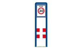 Zoneportaal RB 90 - blauw RAL 5010 - Type I - enkelzijdig