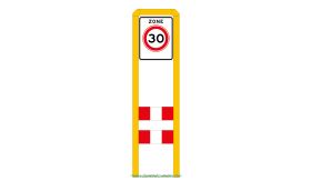 Zoneportaal IND 80 - geel RAL 1023 - Type I - dubbelzijdig