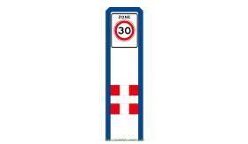 Zoneportaal IND 80 - blauw RAL 5010 - Type I - dubbelzijdig