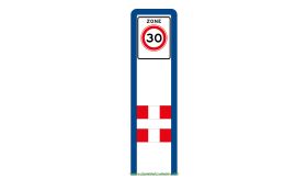 Zoneportaal IND 90 - blauw RAL 5010 - Type I - dubbelzijdig