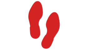 Vloermakeringspicto PT-6128 - rood - voetstappen - 5 paar