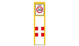 Zoneportaal RB 60 - geel RAL 1023 - Type I - dubbelzijdig