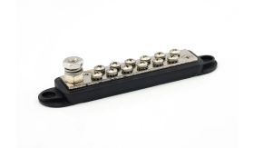 Contactstrip/distributieblok - 12-polig - zwart - 12x M6