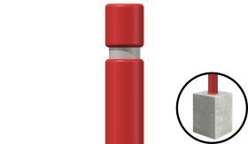 X-Last® GORGE - RAL 3020 + refl. - 800x100 mm Ø - met fundatie