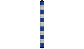Attentiekoker - blauw/wit Klasse 3 - incl. kappen - 2200x160 mm Ø