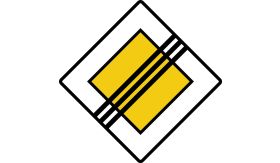Nabasco Sign verkeersbord RVV B02 einde voorrangsweg - levensduur 20 jaar - afmeting 600x600mm