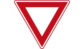 Aluminium DOR verkeersbord RVV B06 voorrangkruising verleen voorrang - levensduur 10 jaar - afmeting 1100mm driehoek