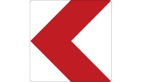 Aluminium DOR verkeersbord RVV BB12l bochtschild - levensduur 20 jaar - afmeting 600x600mm