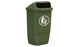 Buitenafvalbak - kunststof - groen - 50 liter