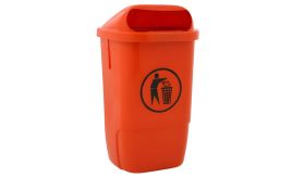 Buitenafvalbak - kunststof - oranje - 50 liter