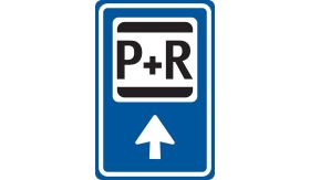 Aluminium DOR verkeersbord RVV BW101bSp03 routebord parkeer en reis rechtdoor - levensduur 20 jaar - afmeting 400x600mm