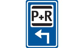 Re-sign verkeersbord RVV BW101lhSp03 routebord parkeer en reis links om de hoek - levensduur 20 jaar - afmeting 400x600mm