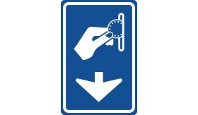 Aluminium DOR verkeersbord RVV BW111o betaald parkeren pijl naar onder wijzend - levensduur 20 jaar - afmeting 400x600mm