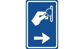 Aluminium DOR verkeersbord RVV BW111r betaald parkeren pijl naar rechts wijzend - levensduur 20 jaar - afmeting 400x600mm