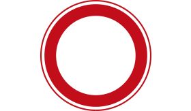 Aluminium DOR verkeersbord RVV C01 gesloten voor alle verkeer - levensduur 10 jaar - afmeting 400mm rond