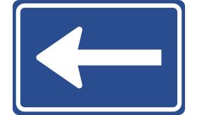 Aluminium DOR verkeersbord RVV C04l eenrichtingsweg links - levensduur 20 jaar - afmeting 600x400mm