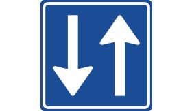 Aluminium DOR verkeersbord RVV C05 inrijden toegestaan - levensduur 10 jaar - afmeting 400x400mm