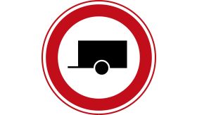 Aluminium DOR verkeersbord RVV C10 gesloten voor motorvoertuigen met aanhangers - levensduur 20 jaar - afmeting 600 mm rond