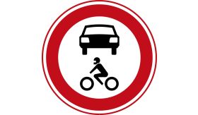 Aluminium DOR verkeersbord RVV C12 gesloten voor alle motorvoertuigen - levensduur 10 jaar - afmeting 800mm rond