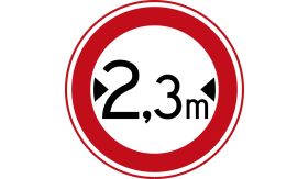 Aluminium DOR verkeersbord RVV C18 gesloten voor te brede voertuigen - levensduur 20 jaar - afmeting 800mm rond