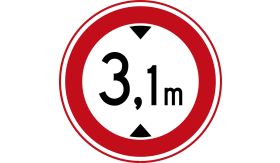 Aluminium DOR verkeersbord RVV C19 gesloten voor te hoge voertuigen - levensduur 20 jaar - afmeting 600 mm rond
